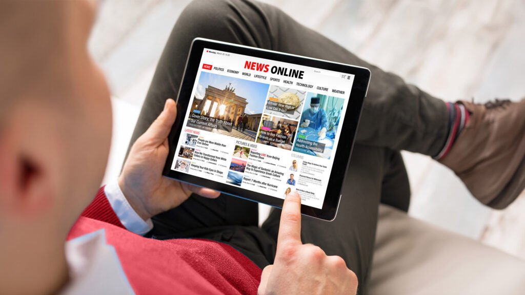 a man Reading Online News